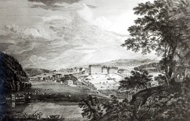 Ansicht von Bethlem, der großen mährischen Siedlung in der Provinz Pennsylvania aus 